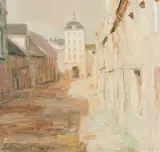 Gerald Müller-Simon, "Borna", 1989, Öl auf Hartfaserplatte