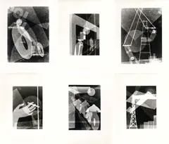 Oskar Nerlinger, Serie von 6 Fotogrammen, 1925-28/1992, Jeweils: Späteres Fotogramm auf Agfa-Papier