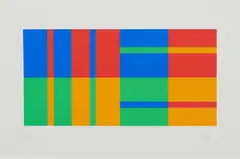Rhythmus aus gleichen Mengen by Max Bill, 1976, Farbserigrafie auf BFK RIVES (Wasserzeichen), sold Sep 2019