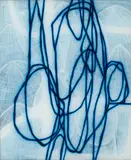 Julio Rondo, "Exterior (In the Park, Blue)", 2007, Acryl hinter Glas und Acryl auf Holz