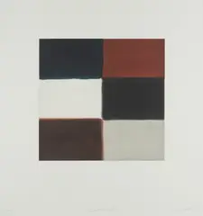 Sean Scully, Himmelblau Fold, 2003, Farbaquatinta auf Hahnemühle (Wasserzeichen)