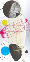 Keith Sonnier, Elleptical Orbit, 1991, Farbserigrafie auf Aluminium