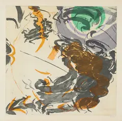 Hann Trier, Variante zur Echomappe, 1965, Farbaquatinta auf Velin