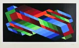 Ohne Titel by Victor Vasarely, Farbserigrafie auf Velin, sold Aug 2019