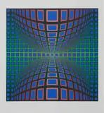 Victor Vasarely, Ohne Titel, Farbserigrafie auf Karton