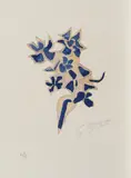 Georges Braque, Giroflee bleue (Aus: "Lettera Amorosa"), 1963, Farblithografie auf ARCHES (Wasserzeichen)