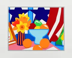 Tom Wesselmann, Still Life with Red Blowing Curtain, 1999, Farbserigrafie auf festem Velin