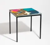 Peter Zimmermann, Auktion 442, Los 1613, 2008, Farbiges Epoxidharz auf Holzplatte auf Tischgestell aus Stahlrohr