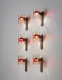 Flavio Poli, Set of six wall lights, from the Royal Hotel, Spotorno