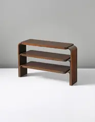 Shelf unit, model no. 111 by Alvar Aalto, circa 1934, Bent birch laminated plywood, birch laminated plywood, sold Sep 2013