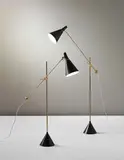 Tapio Wirkkala, Pair of standard lamps, model no. K 10-11, circa 1954, Brass, tubular brass, painted metal