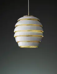 Large ‘Beehive’ ceiling light, model no. A332 by Alvar Aalto, circa 1953-1954, Painted aluminium, perforated brass, painted brass, sold Sep 2013