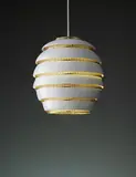 Alvar Aalto, Large ‘Beehive’ ceiling light, model no. A332, circa 1953-1954, Painted aluminium, perforated brass, painted brass