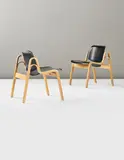 Ilmari Tapiovaara, Pair of 'Wilhelmiina' chairs, circa 1959, Painted birch plywood, bent birch laminated plywood