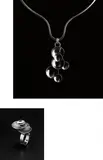Elis Kauppi, Necklace and ring, 1970, Precious metal