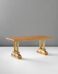 'Caesar' table by Axel Einar Hjorth, circa 1928, Gilded birch, burr walnut-veneered wood, offered Sep 2013