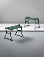 Folke Bensow, Pair of benches, 1920s, Cast iron, painted oak