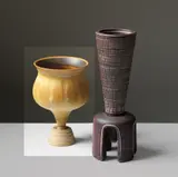 Wilhelm Kåge, Unique 'Farsta Terra Spirea' footed vase