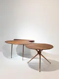 Peder Moos, Unique work table, 1947, Walnut, beech
