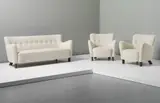 Fritz Hansen, Sofa and pair of armchairs, model nos. 1669a
