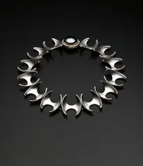Necklace, model no. 130B by Henning Koppel, circa 1950, Precious metal, Hematite Cabochon, offered Sep 2013