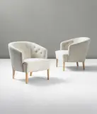 Ludvig Pontoppidan, Pair of armchairs, 1950s, Fabric, beech