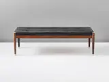 Viggo Sten Møller, Bench, from the Kunsthallens Kunstauktioner, Copenhagen, 1936, Rosewood, leather, nickel-plated metal