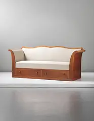 Kaj Gottlob, Sofa with two drawers, circa 1920, Cuban mahogany, fabric