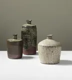 Gutte Eriksen, Group of three bottles, 1980s, Glazed stoneware