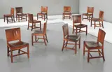 Kaare Klint, Set of twelve 'Red' dining chairs, model no. 4751, designed for the Danish Museum of Art and Design’s lecture room, Copenhagen