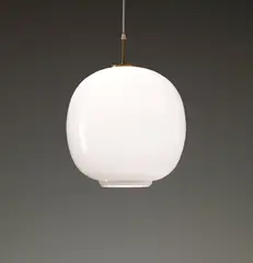 Vilhelm Lauritzen, 'Radiohuset' ceiling light, designed for the National Broadcasting House, Copenhagen, 1936-1941, Opaque glass, brass