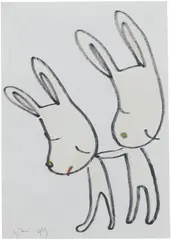 Yoshitomo Nara, Untitled, 1999, coloured pencil and marker pen on paper