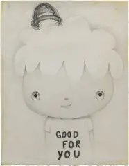 Javier Calleja, Good for You #12, 2017, watercolour and pencil on paper, in artist's frame