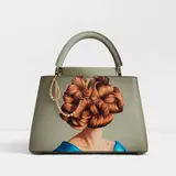 Ewa Juszkiewicz x Louis Vuitton, Limited Edition Calfskin ArtyCapucines Silver Hardware, 2023, Louis Vuitton Limited Edition Calfskin ArtyCapucines BB Silver Hardware by Ewa Juszkiewicz. The interior is lined with silk Includes pouch, shoulder strap, leaflet, dustbag, and box