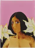 Hiba Schahbaz, Self-portrait with Lilies, 2021, oil on linen