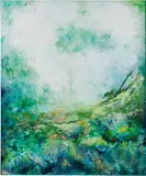 Whisper of the Green Soul by Buyankhishig Unurbayar, 2024, acrylic on canvas, sold May 2026