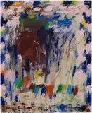 Daisy Parris, Tongue To Tongue (Pink), 2021, oil and collaged canvas on canvas