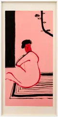 Woman behind the blinds by Lulu Ngie, 2014, ink on paper, offered May 2026