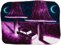 Eliot Greenwald, Night Car (Horizon), 2020, oil stick and acrylic on canvas