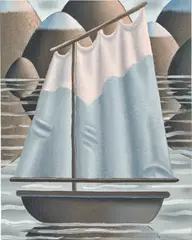 Ship in the Evening Light by Laurens Legiers, 2020, oil on canvas, in artist's frame, sold May 2026