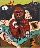 Jonathan Lyndon Chase, Listening to 2000’s, 2019, acrylic, glitter, marker, pastel, spray paint on muslin