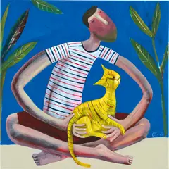 Kitti Narod, My Yellow Cat, 2018, acrylic on canvas