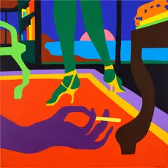 Todd James, Neon Nighthawks, 2018, acrylic on canvas