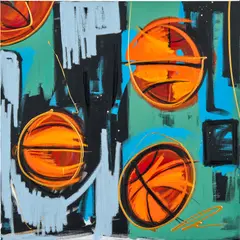 Peter Riezebos, Basketball, 2023, oil on canvas