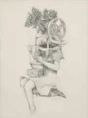 Roby Dwi Antono, Hujan dan Hujam, 2013, pencil on paper