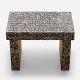 Jenny Holzer, Truisms Footstool: An elite is inevitable..., 1988, Baltic brown granite footstool