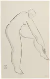 Sanyu, Standing Nude, ink on paper