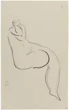 Sanyu, Seated Nude, ink on paper