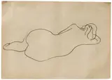 Sanyu, Reclining Nude, pencil on paper