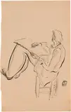 Sanyu, Drawing Woman, ink on paper